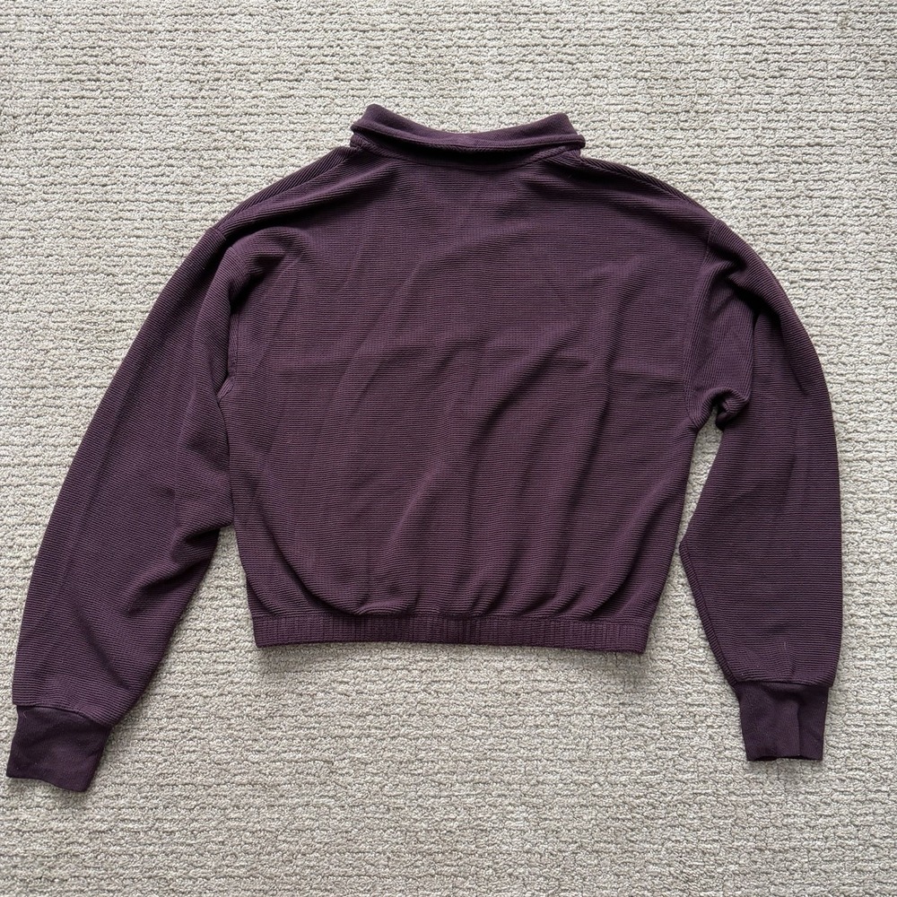 Victoria's Secret Womens‎ Purple Half Zip Cropped Pullover XS Ribbed - Picture 5 of 9
